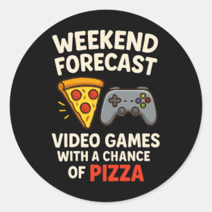 Weekend Forecast Video Games - Gaming Lover Consol Classic Round Sticker
