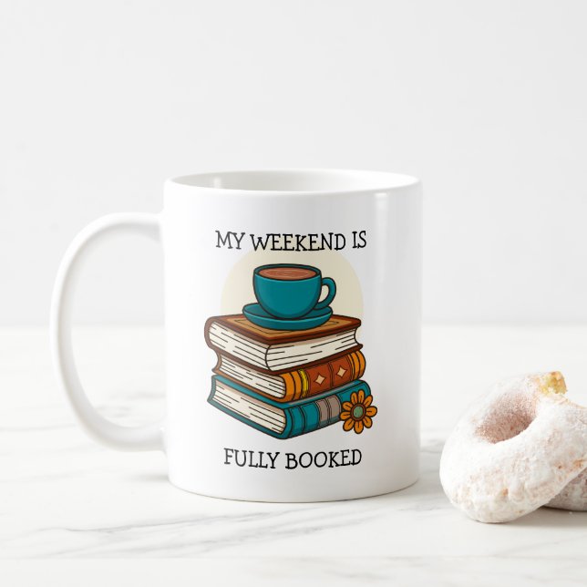 Weekend Fully Booked Book Lovers Coffee Mug (With Donut)