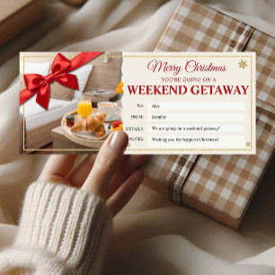 Weekend Getaway Christmas Gift Certificate Card