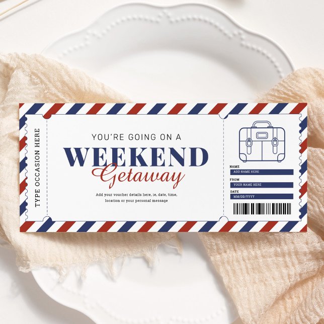 Weekend Getaway Gift Voucher Invitation (Creator Uploaded)