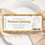Weekend Getaway Trip Gold Gift Travel Voucher Invitation<br><div class="desc">Weekend Getaway Trip Gold Gift Travel Voucher Invitation.</div>