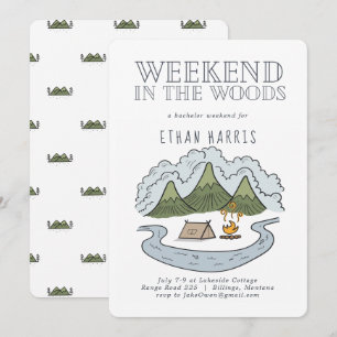 Weekend in the Woods Bachelor Party Invitation