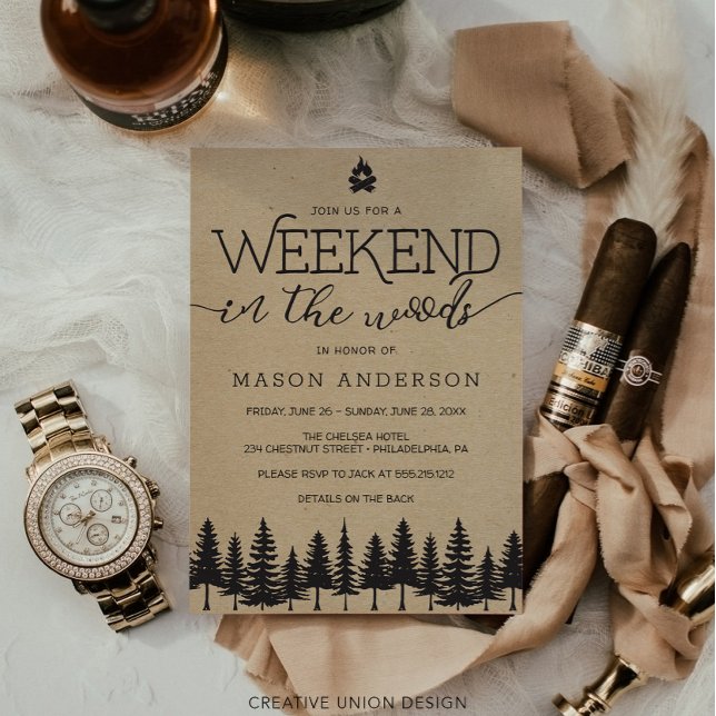 Weekend In The Woods Bachelor Party Invite (Creator Uploaded)