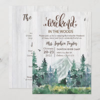 Weekend in the Woods Bachelorette Invitation