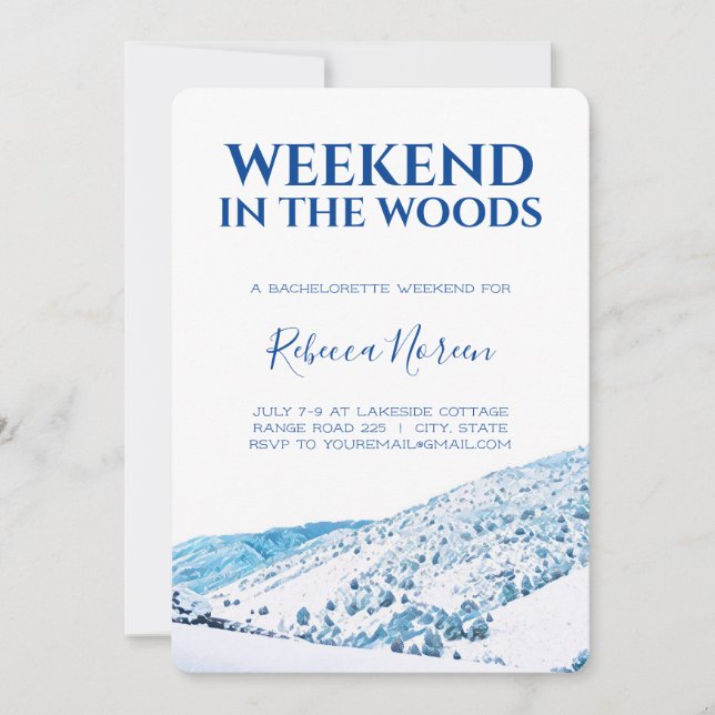 Weekend in the Woods Bachelorette Party Invitation (Front)