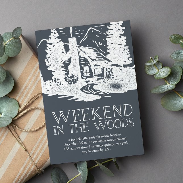 Weekend in the Woods Bachelorette Party Invitation (Creator Uploaded)
