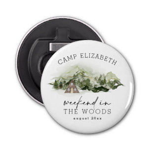 Weekend in the Woods Camping Bachelorette Bottle Opener