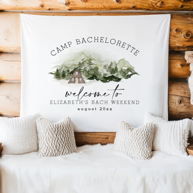 Weekend in the Woods Camping Bachelorette Tapestry (Creator Uploaded)