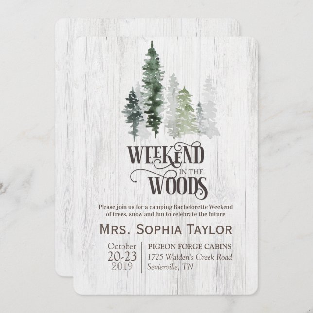 Weekend in the Woods Invitation (Front/Back)