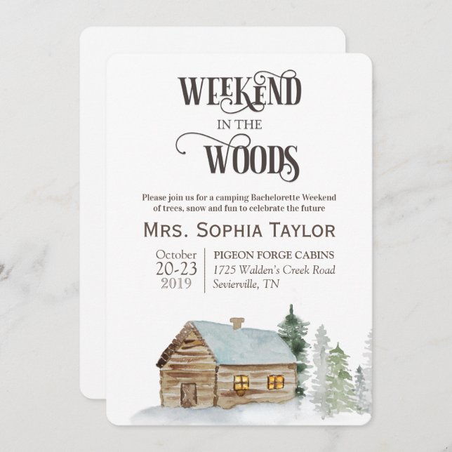 Weekend in the Woods Invitation (Front/Back)
