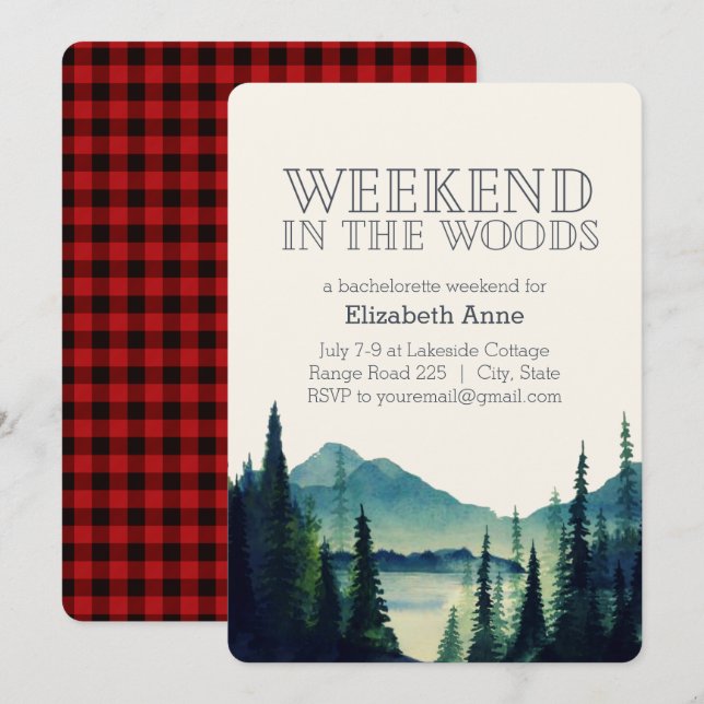 Weekend in the Woods Party Invitation (Front/Back)