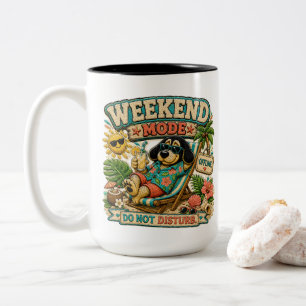 Weekend Mode Do Not Disturb Personalised Two-Tone Coffee Mug