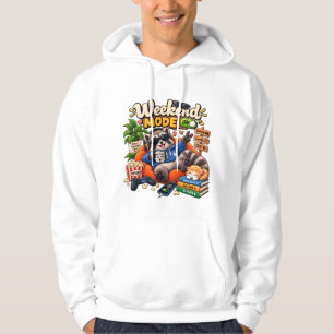 Weekend Mode Racoon – Cosy Lazy Racoon Weekend Hoodie