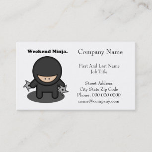 Weekend Ninja Cute Funny Fighter Cartoon Business Card