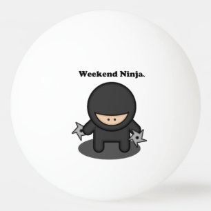 Weekend Ninja Cute Funny Fighter Cartoon Ping Pong Ball