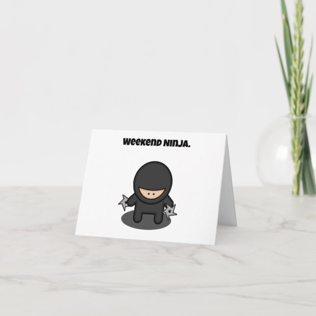 Weekend Ninja Funny Cute Japan Cartoon Card (Front)