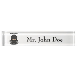 Weekend Ninja Funny Cute Japan Cartoon Nameplate