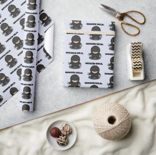 Weekend Ninja Funny Cute Japan Cartoon Wrapping Paper