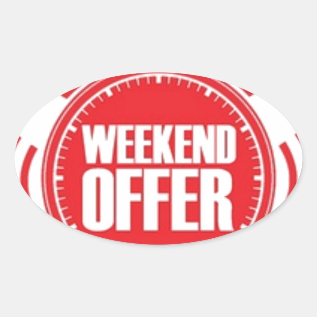 weekend offer oval sticker (Front)