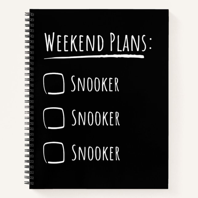 Weekend Plans Snooker Notebook (Front)