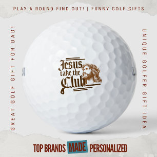 Weekend Scramble Funny Golf Dad Jesus Take Club Balls