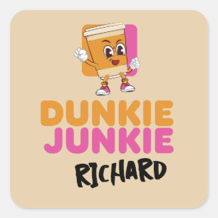 Weekend Scramble Golf Dad Dunkie Junkie Name Square Sticker