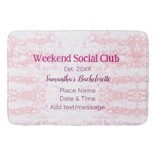 Weekend Social club pink glitter bachelorette part Bath Mat