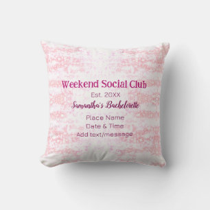 Weekend Social club pink glitter bachelorette part Cushion