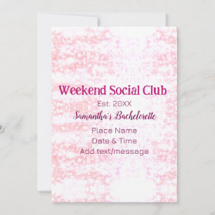 Weekend Social club pink glitter bachelorette part Holiday Card