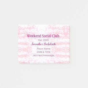 Weekend Social club pink glitter bachelorette part Post-it Notes