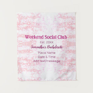Weekend Social club pink glitter bachelorette part Tapestry