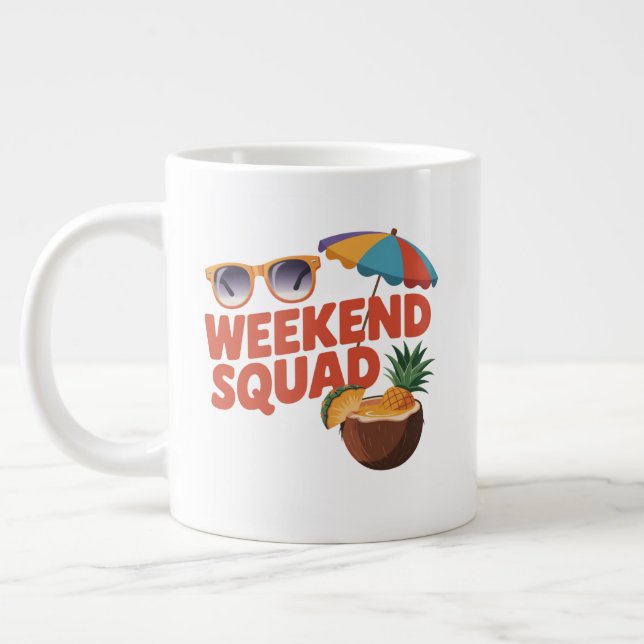 Weekend Squad Large Coffee Mug (Left)