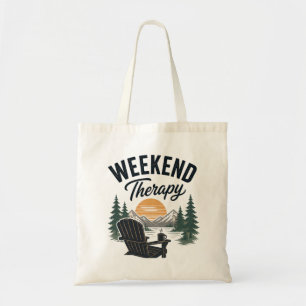 Weekend Therapy Mountain Sunset Nature Relax Tote Bag
