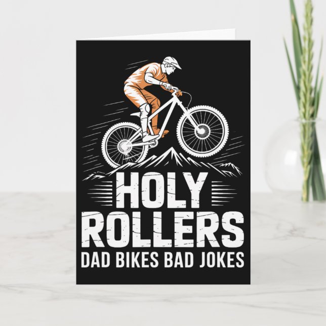 Weekend Tree Line View Mountain Biking Dad  Card (Front)