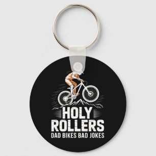 Weekend Tree Line View Mountain Biking Dad Key Ring