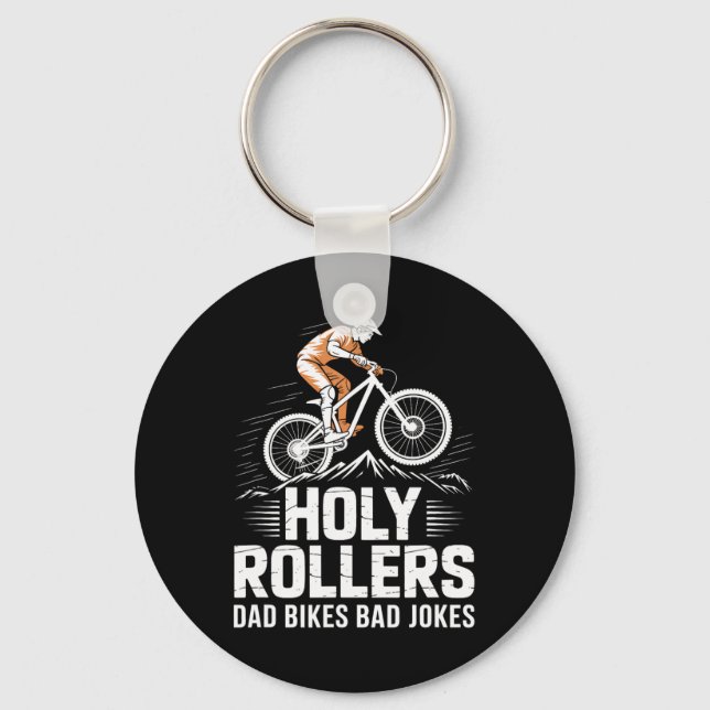 Weekend Tree Line View Mountain Biking Dad  Key Ring (Front)