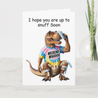 Weekend warrior T-rex with bandages and ice pack