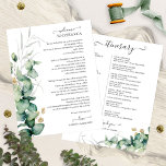 Weekend Wedding Itinerary Greenery Eucalyptus<br><div class="desc">Simple,  elegant greenery wedding welcome letter and itinerary. Easy to personalise with your details. Check the collection for matching items. CUSTOMIZATION: If you need design customisation,  please get in touch with me via chat; if you need information about your order,  shipping options,  etc.,  please contact directly Zazzle support https://help.zazzle.com/hc/en-us/articles/221463567-How-Do-I-Contact-Zazzle-Customer-Support-</div>