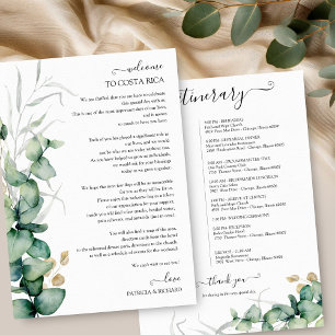 Weekend Wedding Itinerary Greenery EucalyptuS