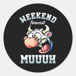 Weekend Week Forecast Friday Vacation Workweek Gif Classic Round Sticker