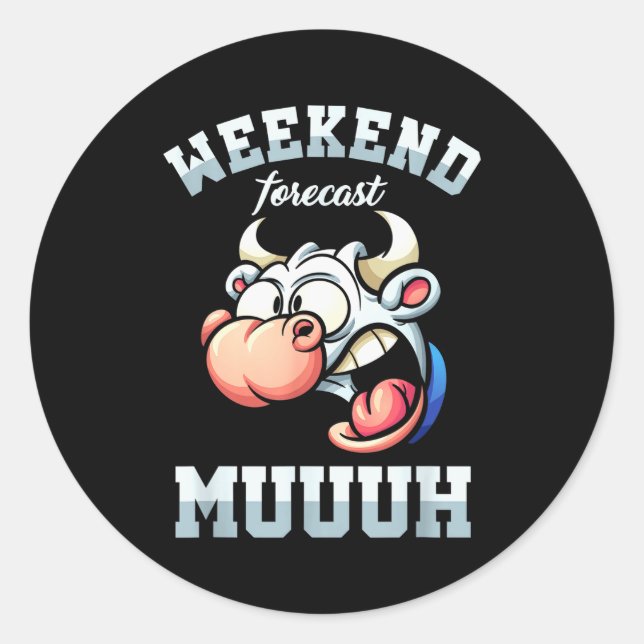 Weekend Week Forecast Friday Vacation Workweek Gif Classic Round Sticker (Front)