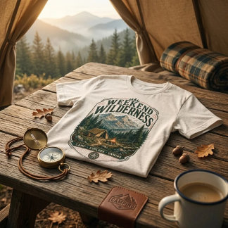 Weekend Wilderness Vintage Camping Mountain  Tri-Blend Shirt