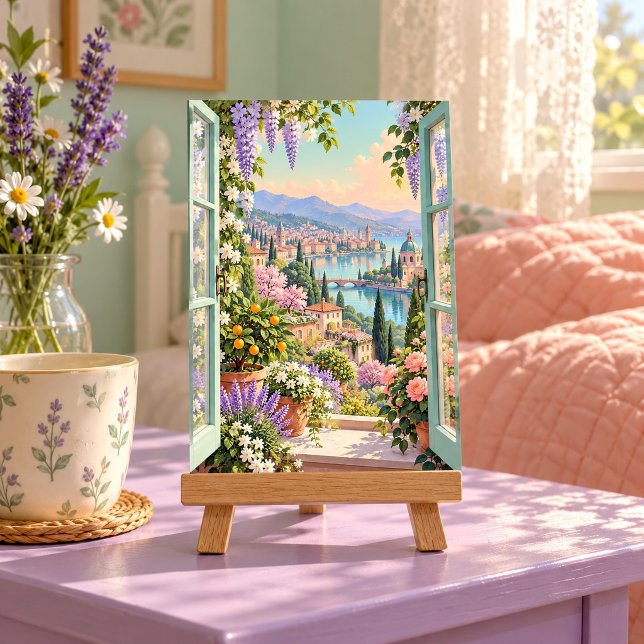 Weekend Window Art Print (4 x 6 inch unframed semi-gloss print. Flat printed artwork. Styled scene; props not included.)