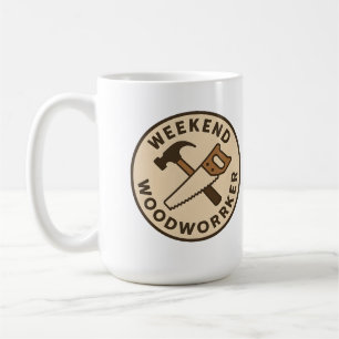 Weekend Woodworker Carpentry Tools Badge Coffee Mug