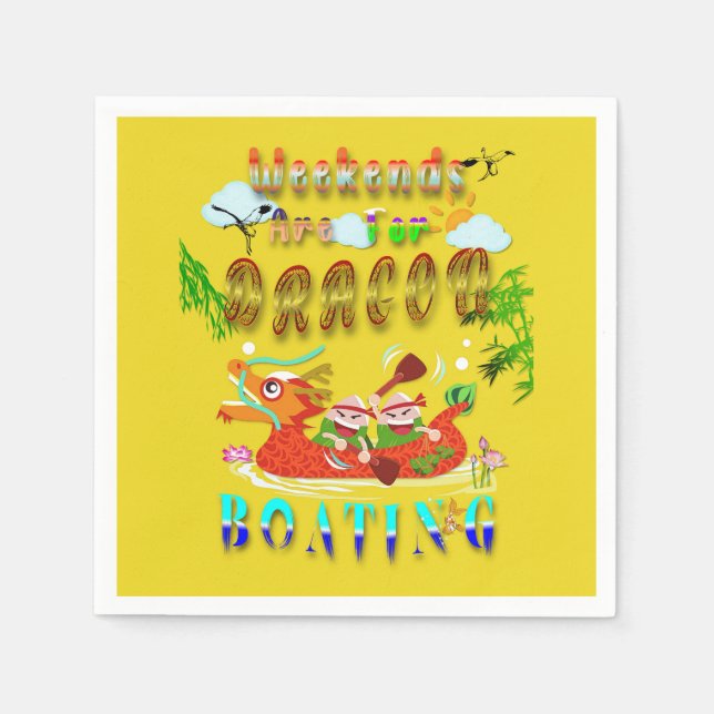 Weekends Are For Dragon Boating Napkin (Front)