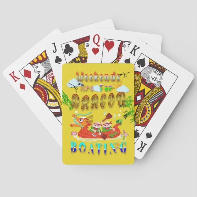 Weekends Are For Dragon Boating Playing Cards (Back)