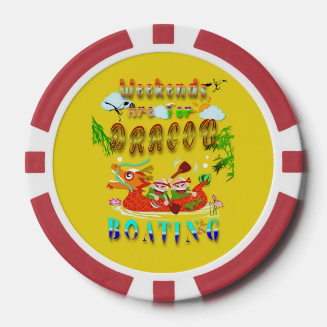 Weekends Are For Dragon Boating Poker Chips (Front)