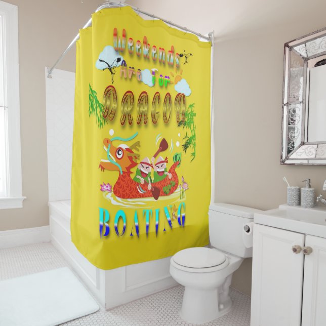 Weekends Are For Dragon Boating Shower Curtain (In Situ)