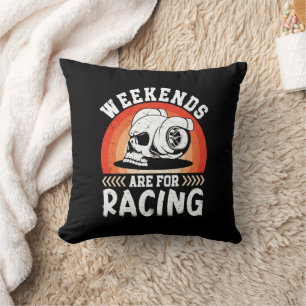 Weekends Are For Racing Funny Dirt Bike Art Engine Cushion