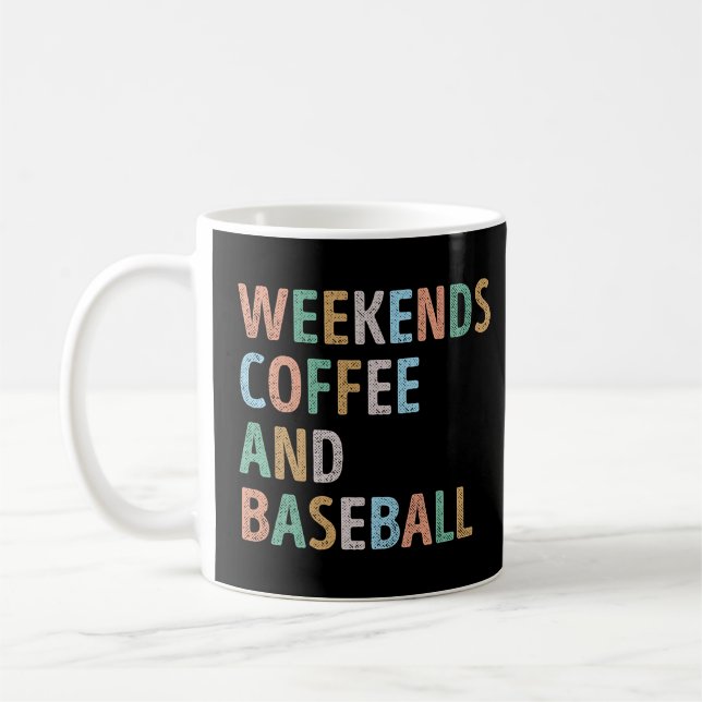 Weekends Coffee and Baseball Mum Mug (Left)